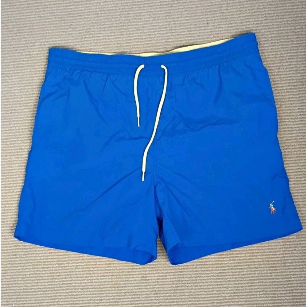 Polo Ralph Lauren Men's Swim Trunks Size M Blue Lined Pony Board Shorts